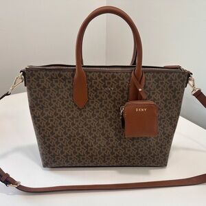 DKNY Brown Satchel Bag with Classic Design